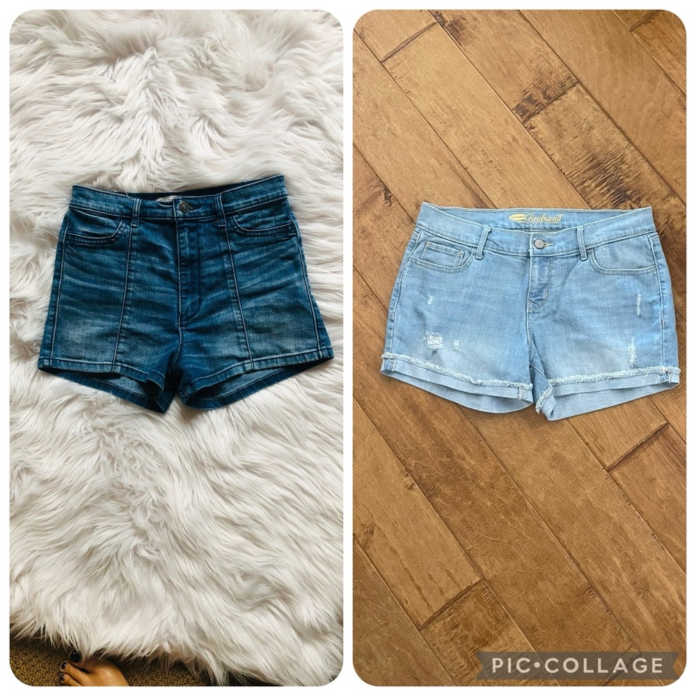 Abercrombie and Fitch shorts jean size 2, Old navy boyfriend shorts size 4.